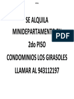 Se Alquila Minidepartamento