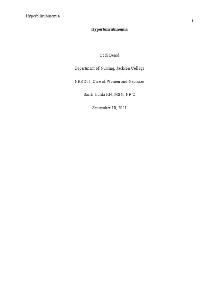 Hyperbilirubinemia PDF Breastfeeding Causes Of Death