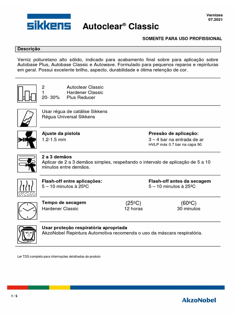 Sikkens Tds Datenblatt , Autocoat BT LV 200 Topcoat Classic – TRXP