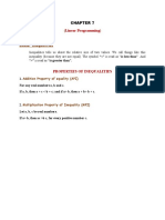 Linear Programming Chapter 7 Inequalities