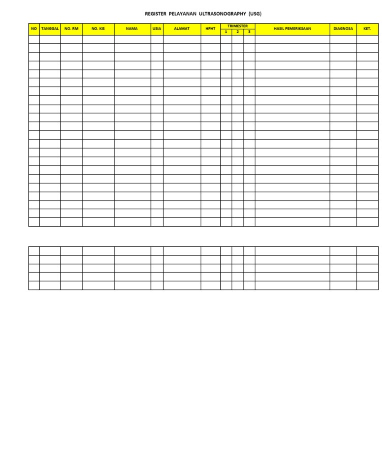 Register Pelayanan USG Ibu Hamil | PDF