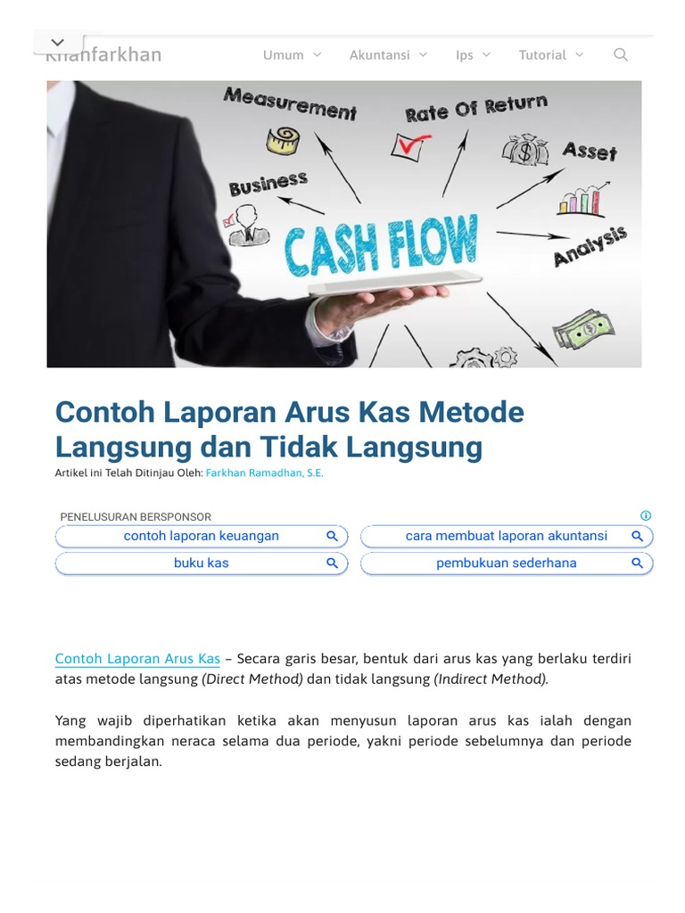 Contoh Laporan Arus Kas Metode Langsung Dan Tidak Langsung PDF | PDF