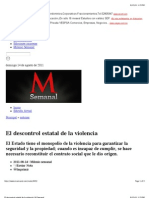 El descontrol estatal de la violencia