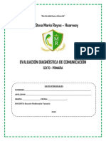 Evaluación Diagnostica Comunicación - Quinto