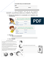 EVALUACIÓN FINAL DE COMUNCACIÓN - 5to