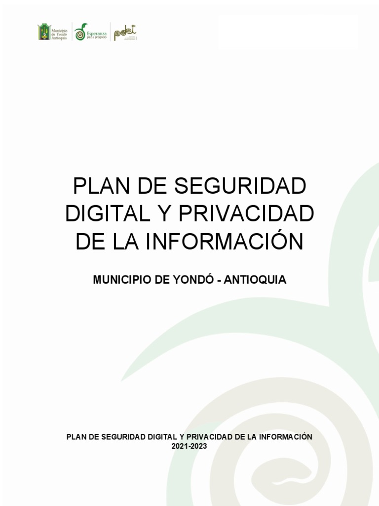 V0. Plan de Seguridad Digital y Privacidad de La Información | PDF ...