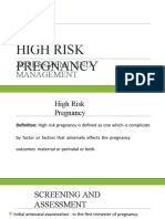 High Risk Pregnancy Assessment and Management