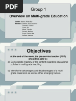 Group 1 Multi Grade Teaching PDF