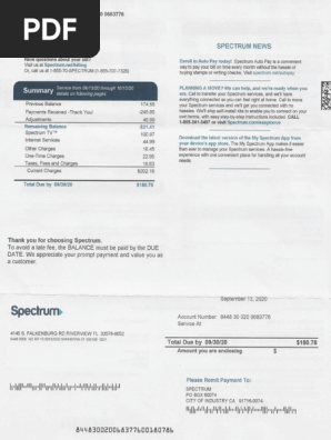 Billing statement