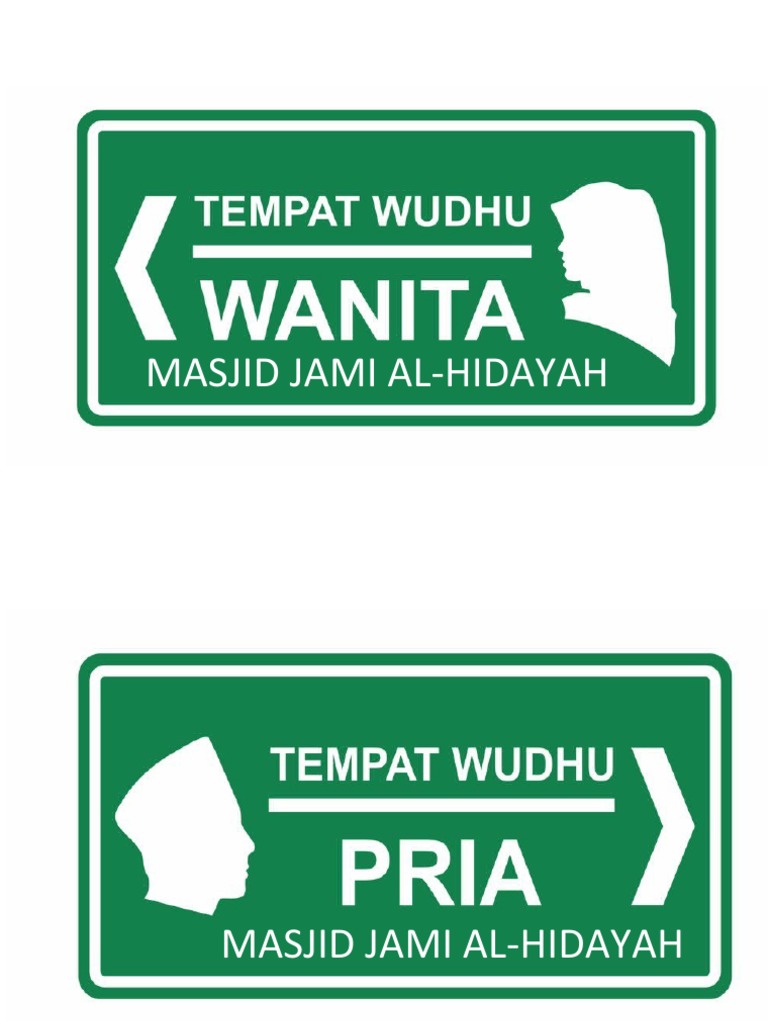 Signage dan Logo Tempat Wudhu Masjid | PDF