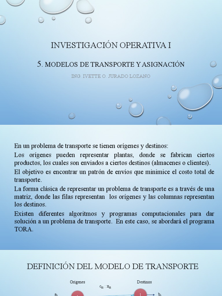 Modelando y resolviendo un problema de transporte equilibrado ...
