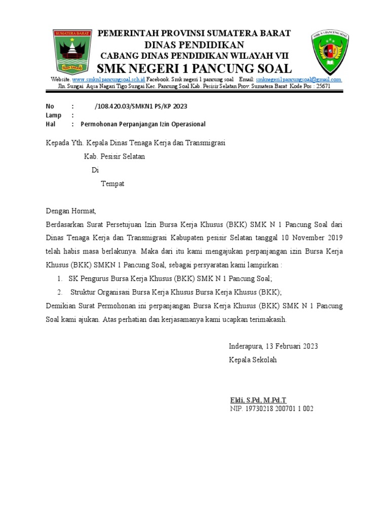 Surat Permohonan Izin Bkk Pdf