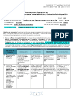 Rúbrica de Evaluación E1 MAPA CONCEPTUAL SOBRE LA MEDICIÓN Y EVALUACIÓN PSICOLÓGICA 22-3