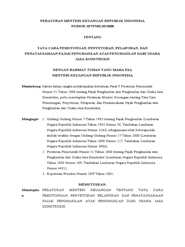 PMK 187 PMK 03 2008 | PDF