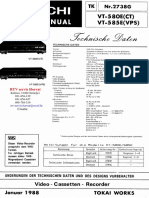 Hitachi Vt-580e Vt-585e VCR PDF