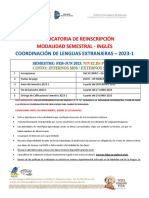 ReInscripción Inglés ITZ 2023-1