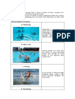 Benefits and Hazards of Various Aquatic Activities