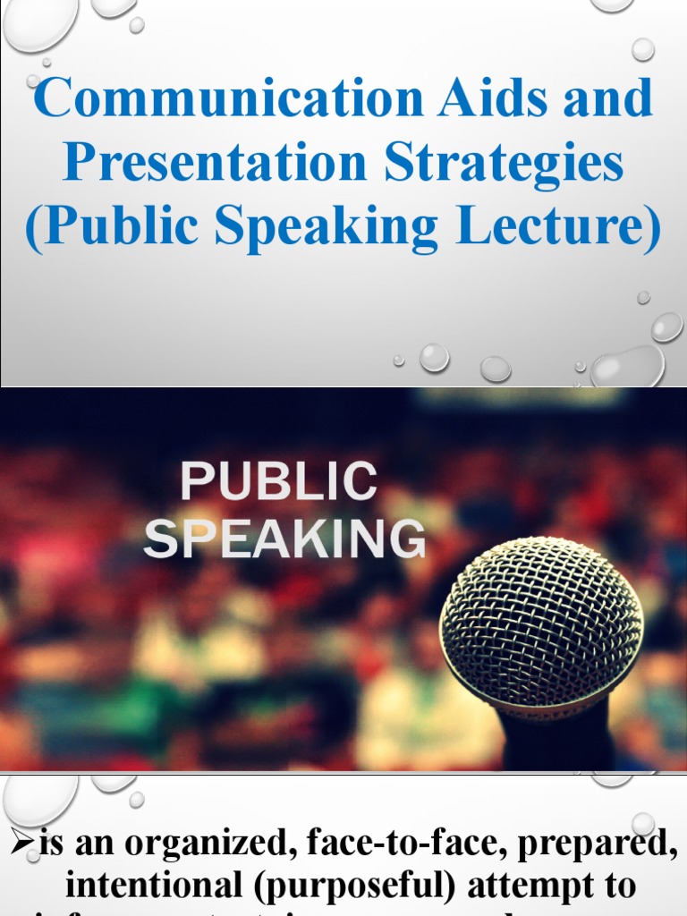 Communication Aids (Public Speaking) PDF Public Speaking