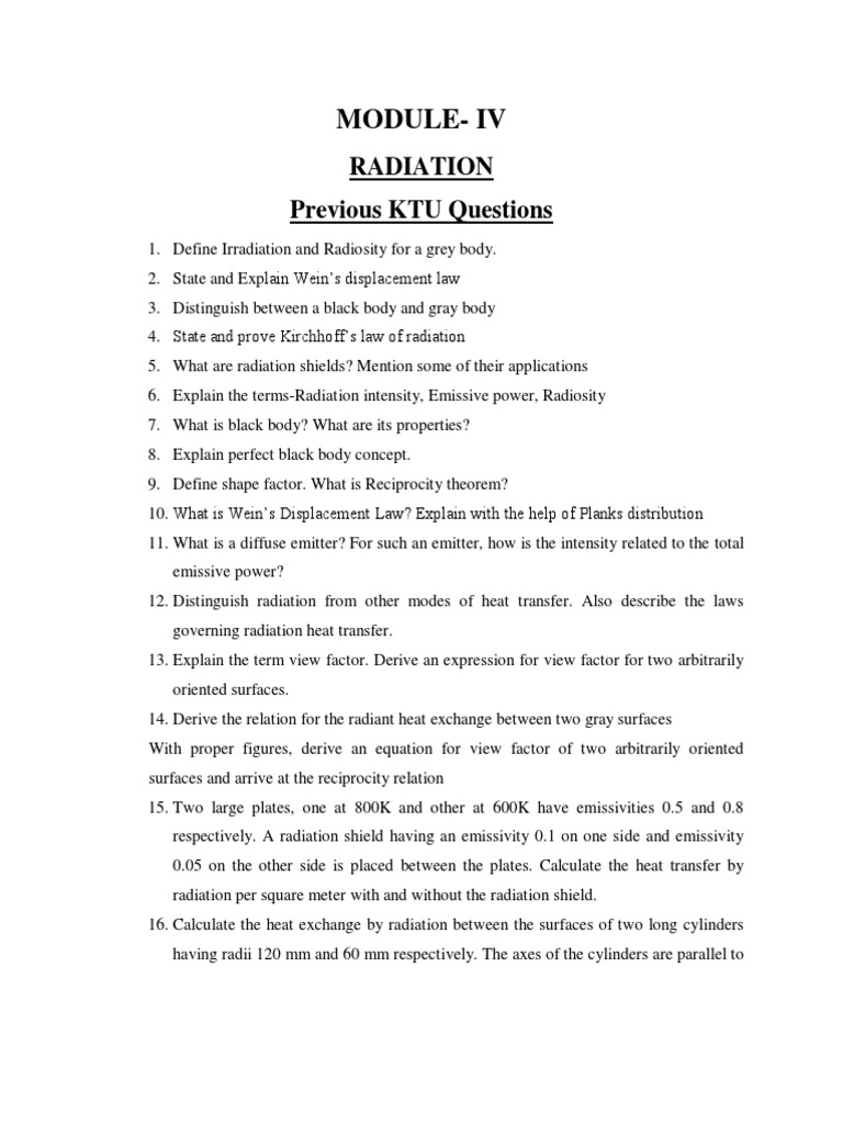 Radiation Heat Transfer Calculations | PDF | Heat Transfer | Physical ...
