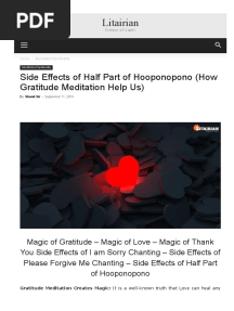 Side Effects of Half Part of Hooponopono (How Gratitude Meditation Help Us)