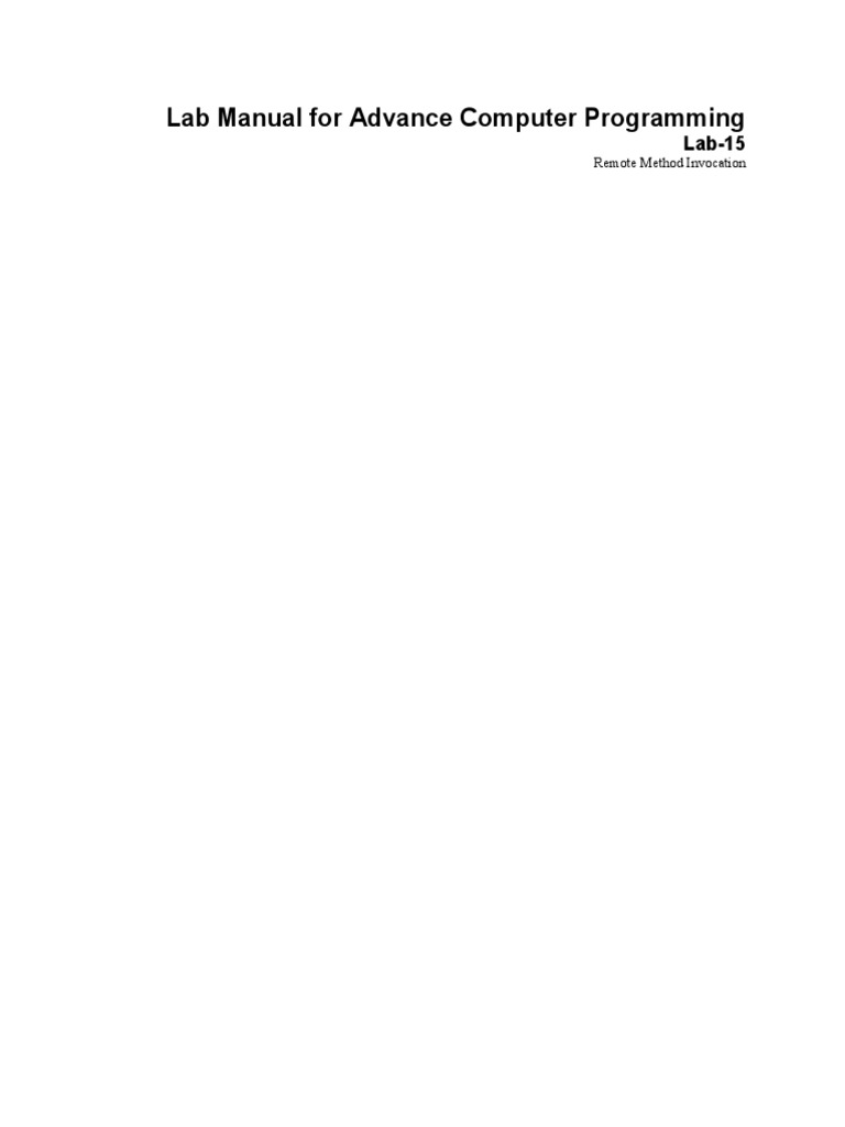 Lab 15 - Remote Method Invocation | PDF | Object (Computer Science ...