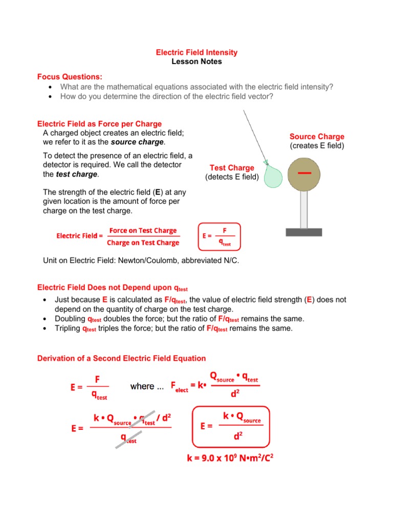 Electric Field Intensity Pdf
