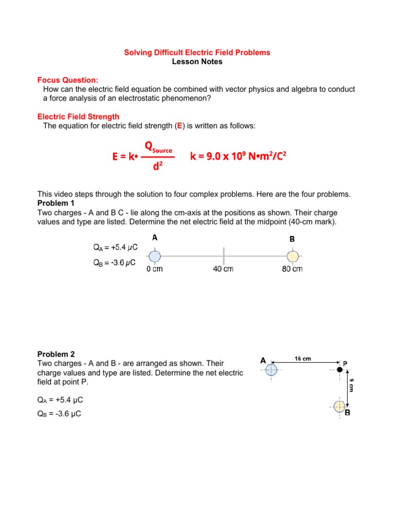 Difficult Electric Field Problems | PDF