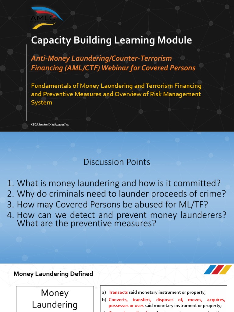 AML/CTF Webinar for Covered Persons Fundamentals | PDF | Money ...