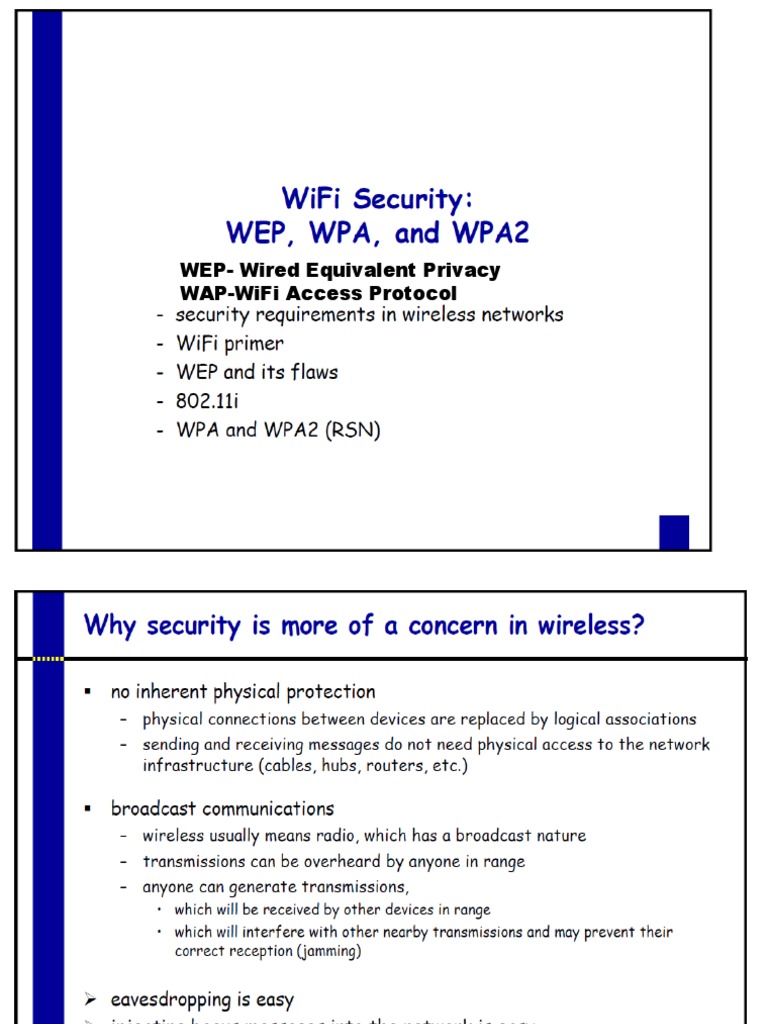 WEP and WPA: Wireless Security Overview | PDF