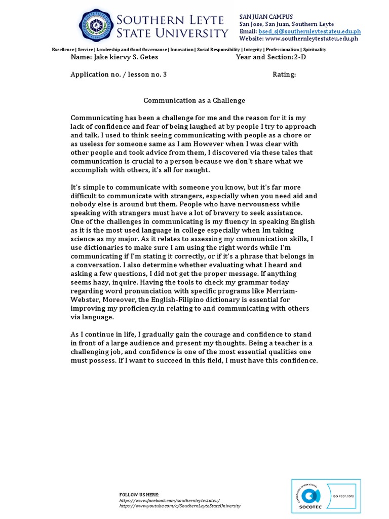 Sped Lesson 3 PDF Communication Courage