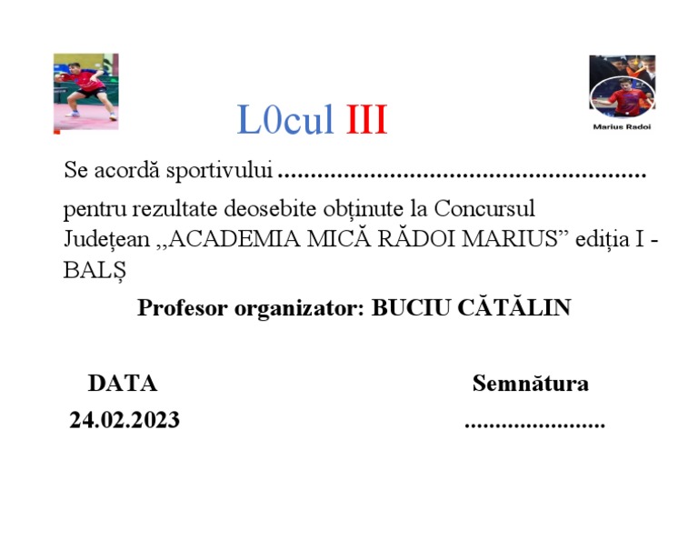 Diploma Locul 3 | PDF