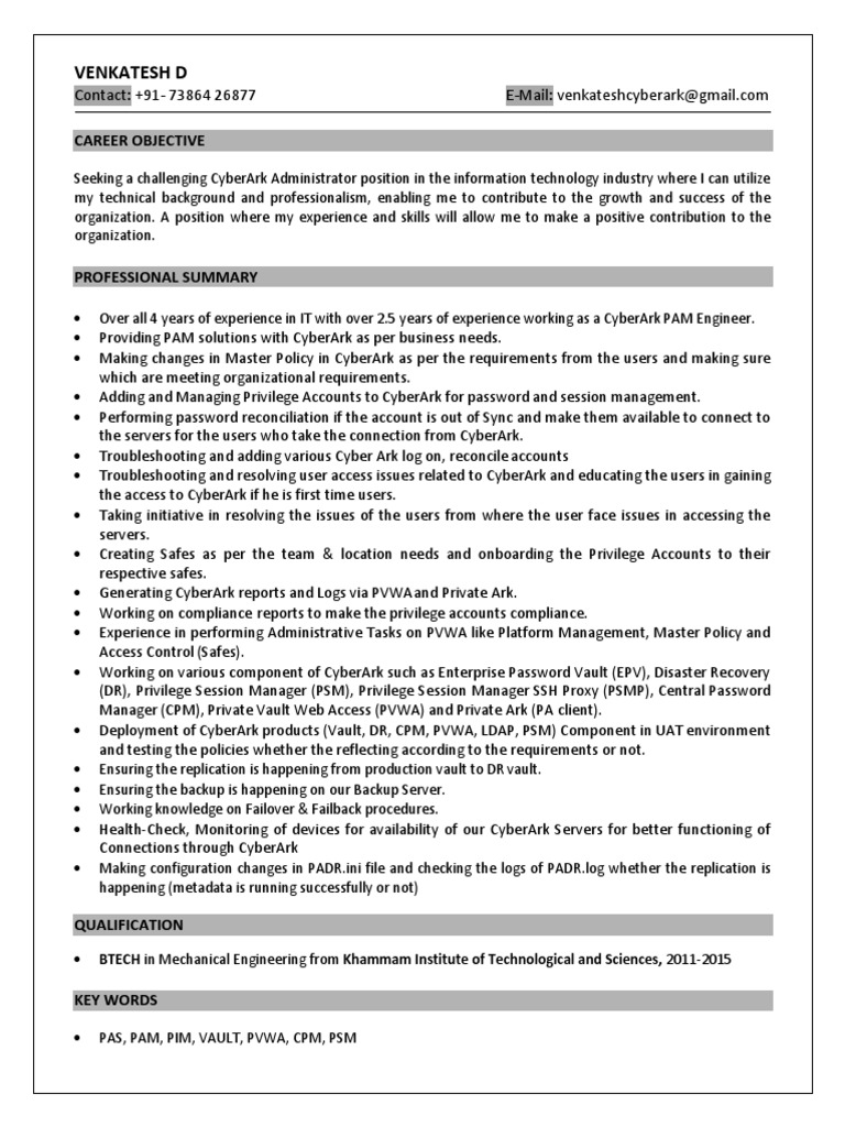 VenkateshDomakonda Senior PAM Engineer Bangalore Mphasis PDF