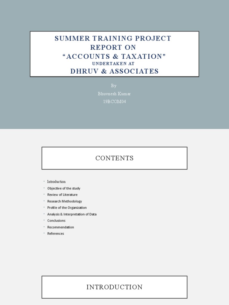 Summer Training Project | PDF | Accounting | Audit