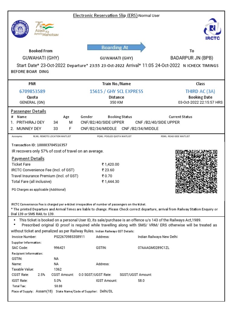 Ticket 3a | PDF | Identity Document