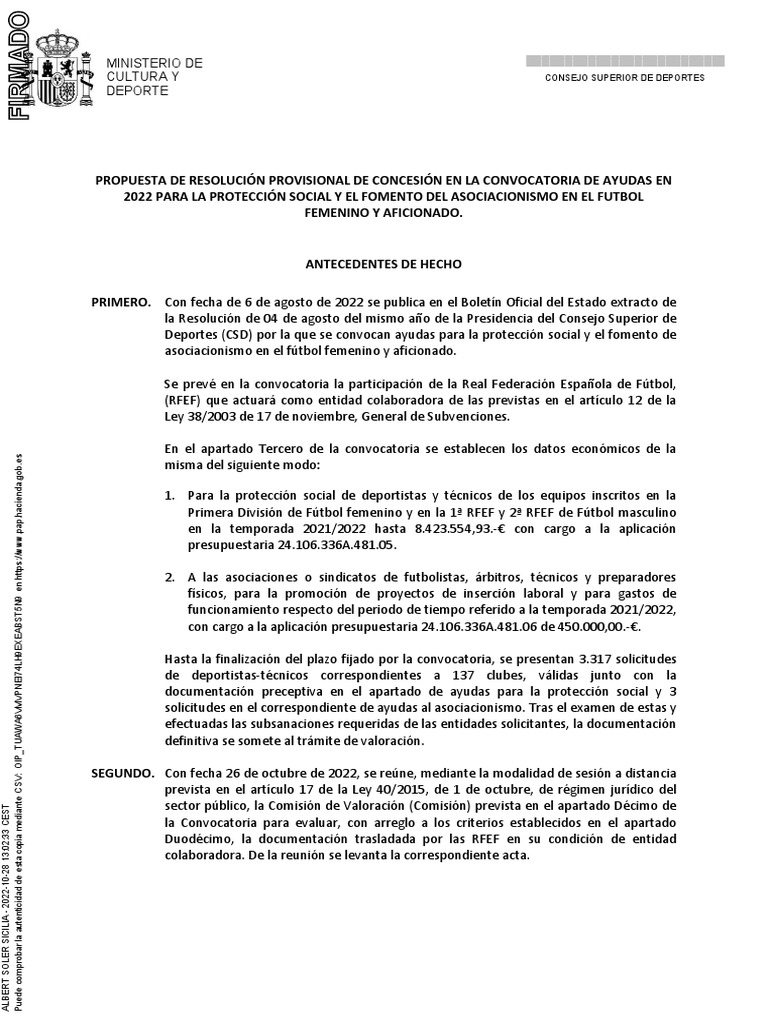 Propuesta de resolución provisional de concesión de ayudas para la ...
