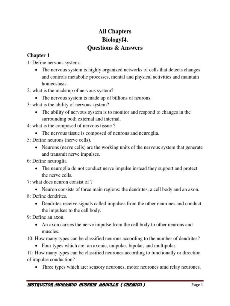 All Biology Questions and Answers F4 PDF PDF Adrenal Gland Rna