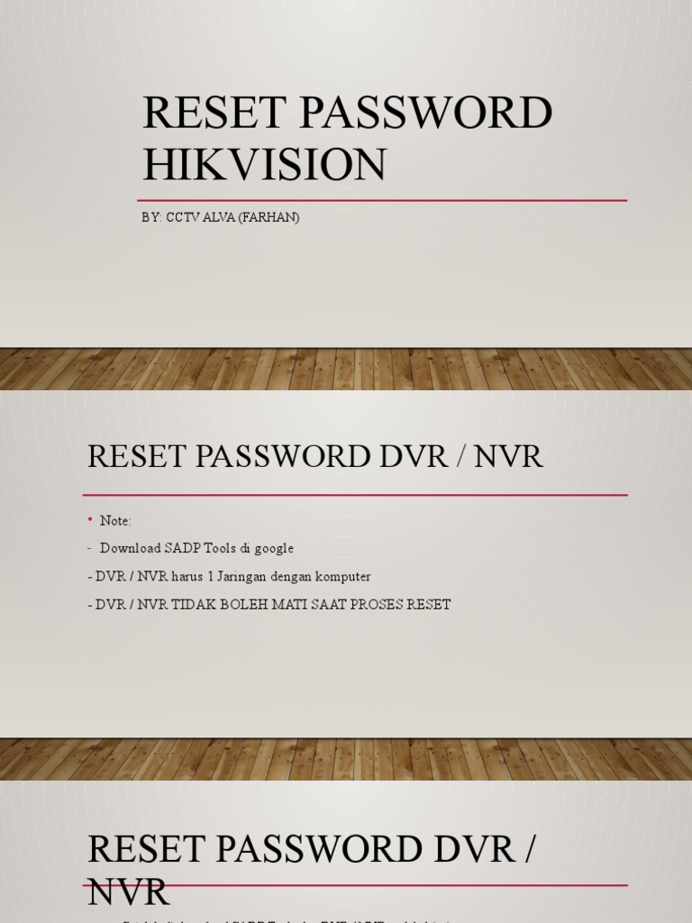 Reset Password Hikvision PDF