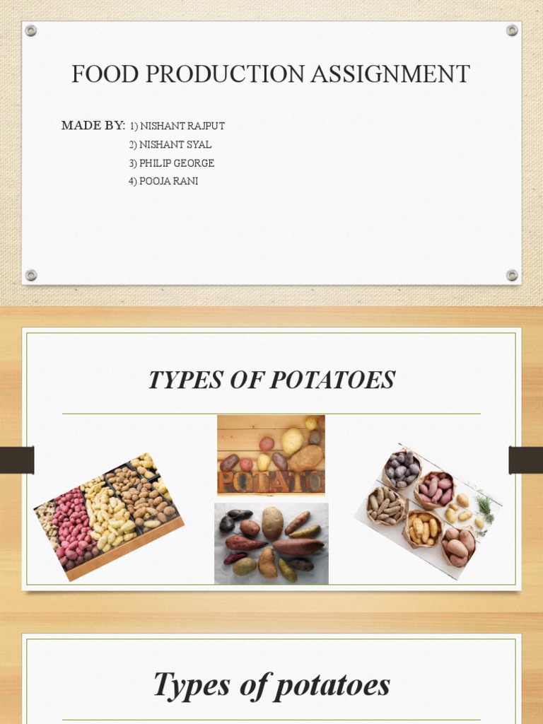 Food Production PDF Sauce Potato