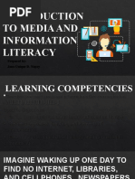 Lesson 1. Introduction To Media and Information Literacy