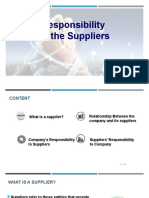 Responsibility To The Suppliers