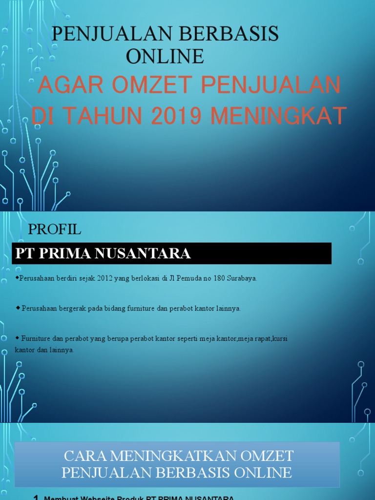 power point penjualan berbasis online pt. prima nusantara
