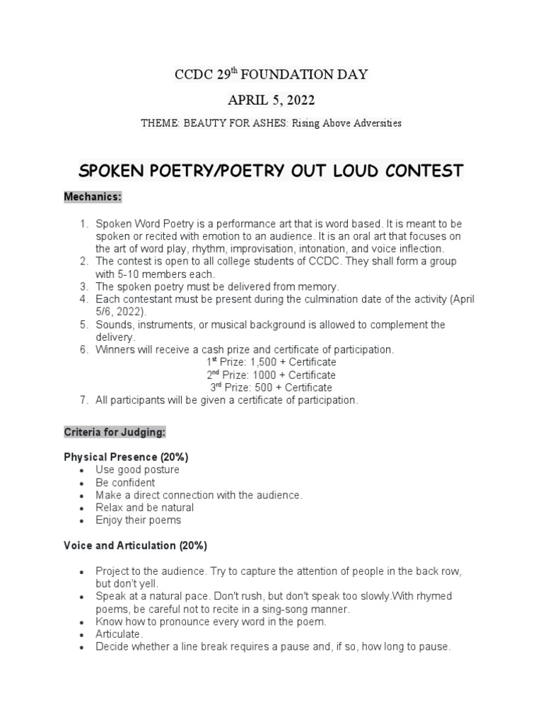 Poetry out loud pdf