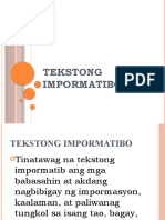 Ano Ang Tekstong Impormatibo