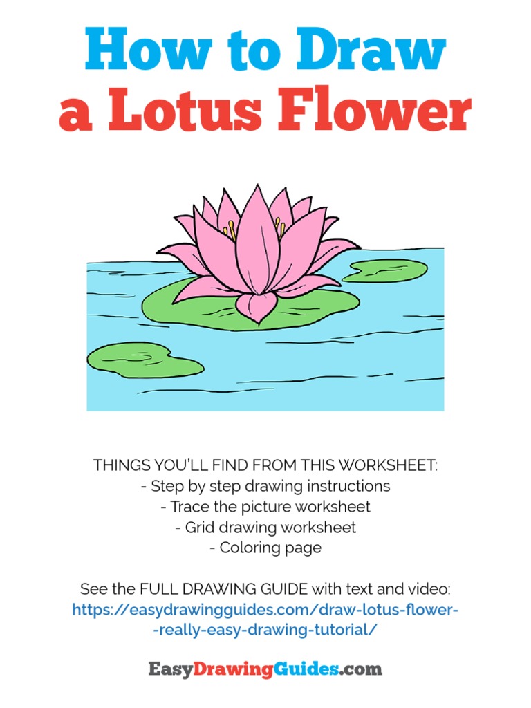 Easy Lotus Flower Drawing Guide | PDF