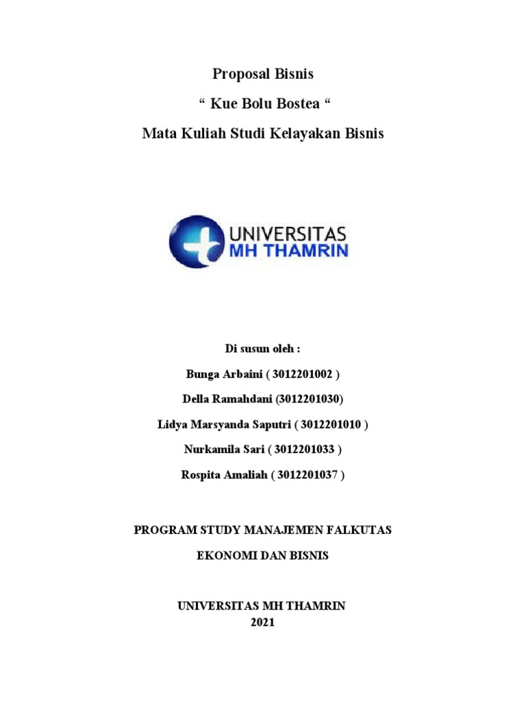 Proposal Bisnis Kue Bolu Kukus Pdf
