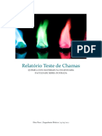 Relatório teste chamas química materiais