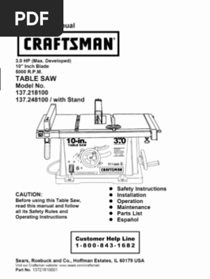 Craftsman Table Saw