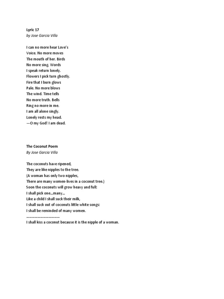 GE LITPH Poems by Jose Garcia Villa PDF