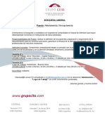 Oportunidad Laboral - Admisionista PDF