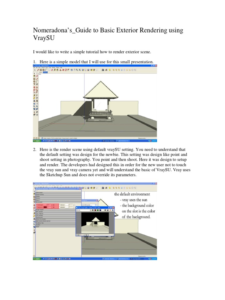 Basic VraySU Exterior Rendering Guide | PDF | Camera | Exposure ...